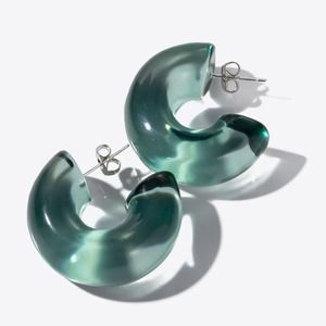 C hoop resin earrings in